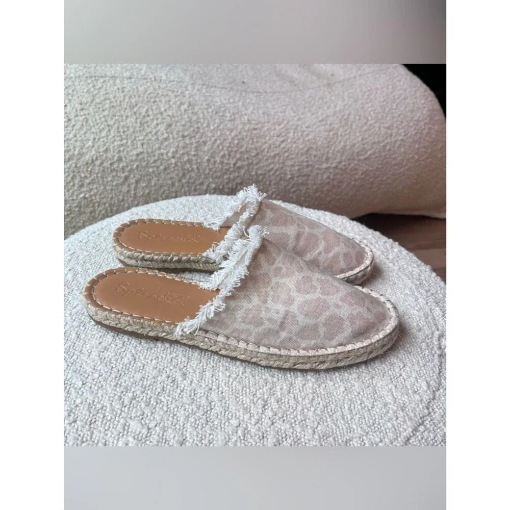 Splendid Jessica Mule Espadrille Slides in Ivory Cheetah size 8